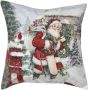 Clayre & Eef Kussenhoes 45*45 cm Wit Polyester Vierkant Kerstman Sierkussenhoes Kussen hoes Wit Sierkussenhoes Kussen - Thumbnail 2