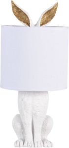 Clayre & Eef Tafellamp Konijn Ø 20*45 cm E27 max 1*60W Wit Kunststof