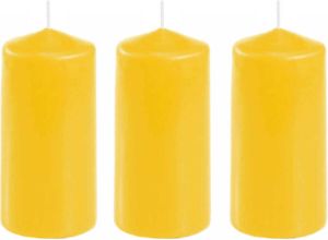 Conpax Candles 3x stuks stompkaars goudgeel 10 x 5 cm Home basics sfeer kaarsen Stompkaarsen