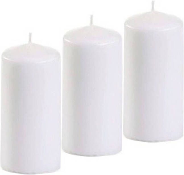 Conpax Candles 3x Stompkaarsen in het wit 5 cm doorsnede Stompkaarsen
