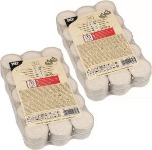 Conpax Candles 60x stuks Waxinelichtjes theelichten 6 branduren Waxinelichtjes
