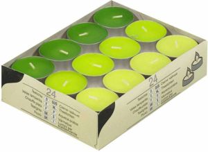 Conpax Candles Theelichten 3 kleuren groen 24 stuks Waxinelichtjes
