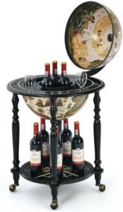 Costway Wijnrek Globebar Wijnbar Wereldbol Bar ? 56 Cm Cremewit zwart