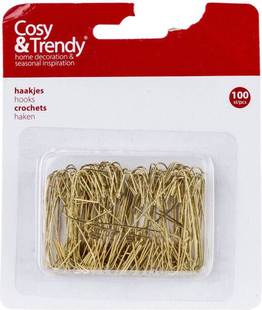 Cosy & Trendy 100x stuks kerstbalhaakjes kerstboomhaakjes goud 4 cm Kerstbalhaakjes