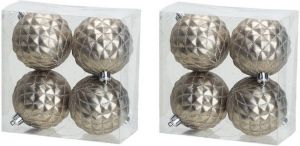 Cosy & Trendy 12x Luxe zilveren kunststof kerstballen 8 cm kerstboomversiering Kerstbal