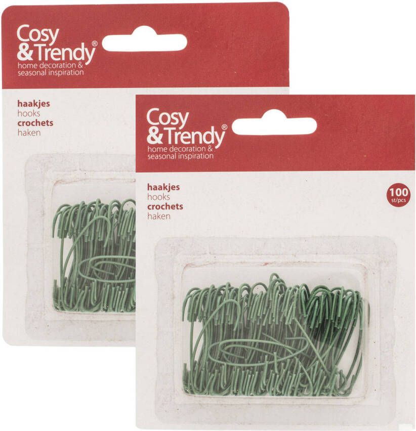 Cosy & Trendy 200x stuks kerstbalhaakjes kerstboomhaakjes groen 4 cm Kerstbalhaakjes