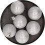 Cosy & Trendy 6x Kunststof kerstballen glitter zilver 8 cm kerstboom versiering decoratie Kerstbal - Thumbnail 1