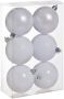 Cosy & Trendy 6x Witte kerstballen 8 cm kunststof mat glans glitter Kerstbal - Thumbnail 2