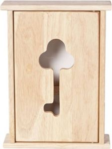 Cosy & Trendy Houten sleutelkast sleutelkluis naturel 19 x 26 cm Sleutels opbergen Sleutelkastje van hout Sleutelkastjes
