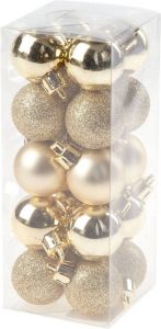 Cosy & Trendy Cosy @Home Kerstballen Goud Glitter ø 3 cm 20 Stuks