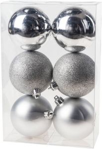 Cosy & Trendy Cosy @Home Kerstballen Zilver ø 8 cm 6 Stuks