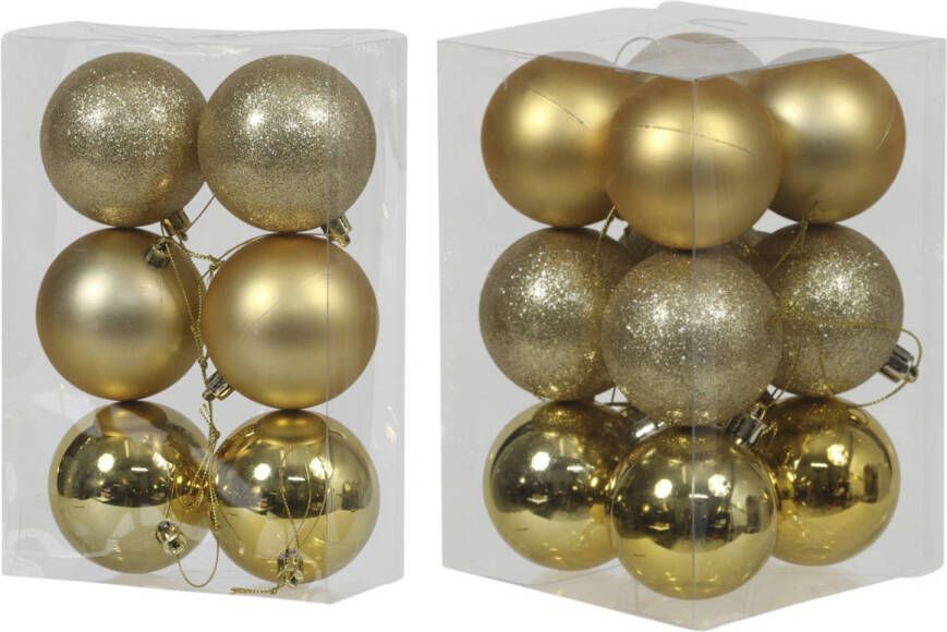Cosy & Trendy Kerstversiering set kerstballen goud 6 8 cm pakket van 54x stuks Kerstbal
