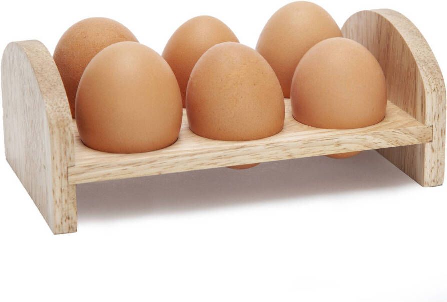 Cosy & Trendy Paasei rekje houder van hout voor 6 eieren 17 x 10 cm Opbergkisten