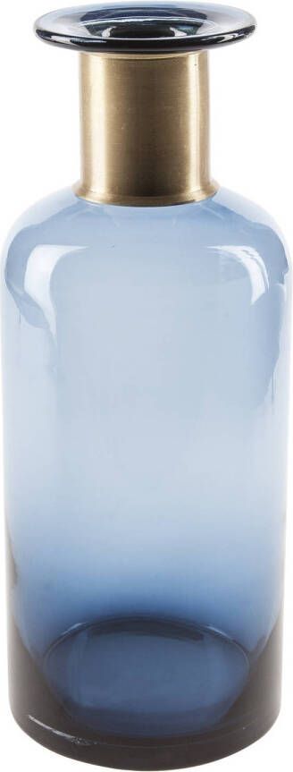 Cosy @ Home Flesvaas glas donkerblauw 12 x 30 cm Vazen