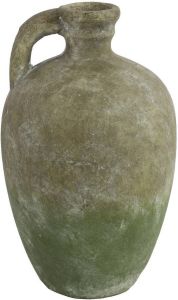 Countryfield Bloemenvaas Amphore kruik Marvin grijs groen keramiek D16 x H26 cm Vazen