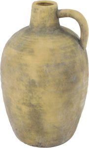 Countryfield Bloemenvaas Amphore kruik Titan zandsteen kleur keramiek D26 x H41 cm Vazen