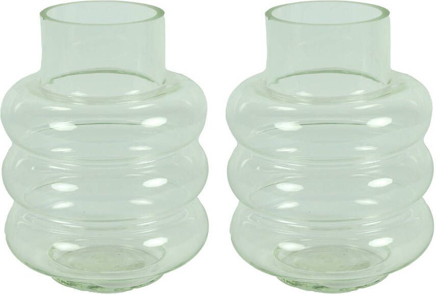 Countryfield Bloemenvaas Bubbles 2x helder transparant glas D17 x H22 cm Vazen