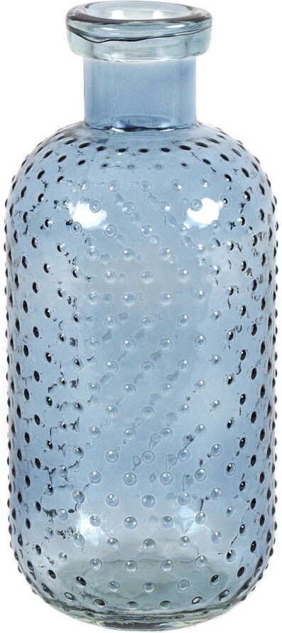 Countryfield Bloemenvaas Cactus Dots blauw transparant glas D11 x H24 cm Vazen