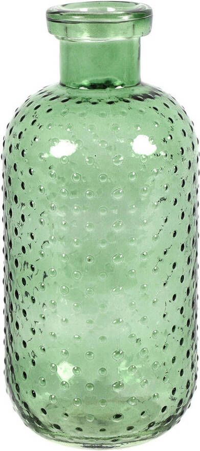 Countryfield Bloemenvaas Cactus Dots groen transparant glas D11 x H24 cm Vazen
