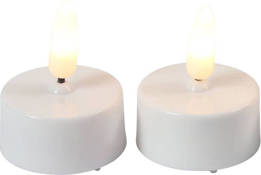 Countryfield LED kaarsjes theelichtjes 2x stuks wit warm wit LED kaarsen