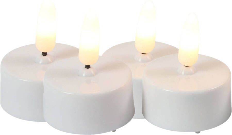 Countryfield LED kaarsjes theelichtjes 4x stuks wit warm wit LED kaarsen