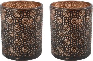 Countryfield Luxe theelichthouder Fantasy zwart brons D8 x H10 cm Windlichten
