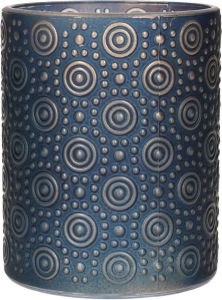 Countryfield Luxe theelichthouder kaarsenhouder nachtblauw goud glas D10 x H12 cm Waxinelichtjeshouders