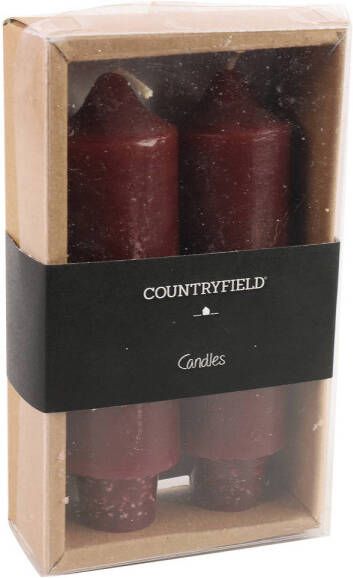 Countryfield Set van 2 kaarsen 12 5cm Aubergine