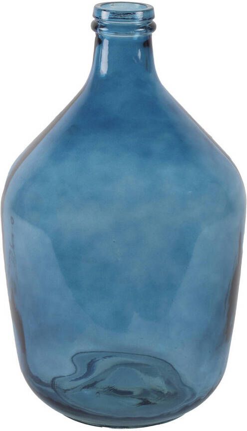 Countryfield vaas blauw transparant glas XL fles D23 x H38 cm Vazen