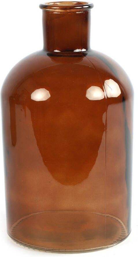 Countryfield vaas bruin glas apotheker fles D17 x H30 cm Vazen