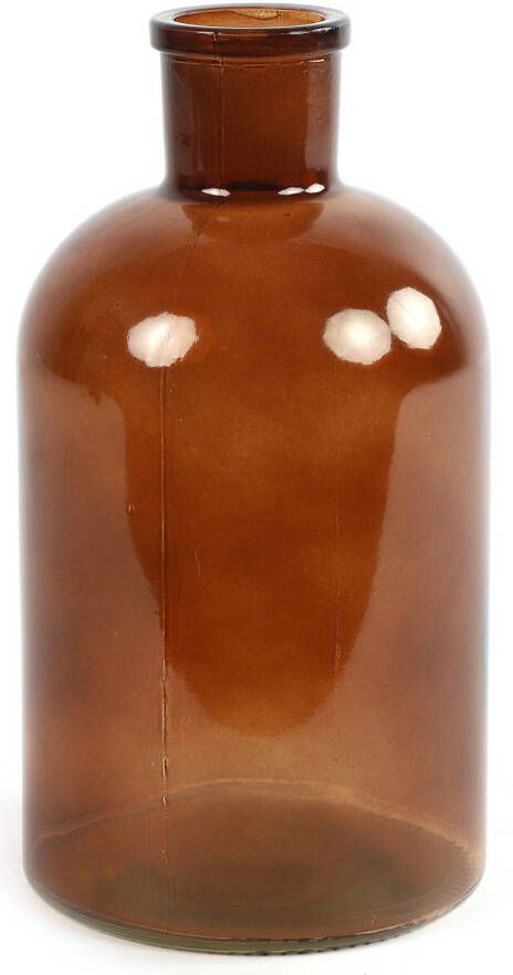 Countryfield Vaas bruin glas apotheker fles vorm D14 x H27 cm Vazen
