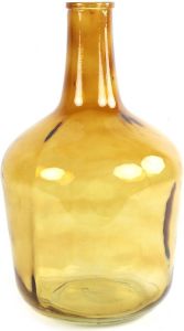 Countryfield Vaas transparant goudgeel glas XL fles vorm D25 x H42 cm Vazen