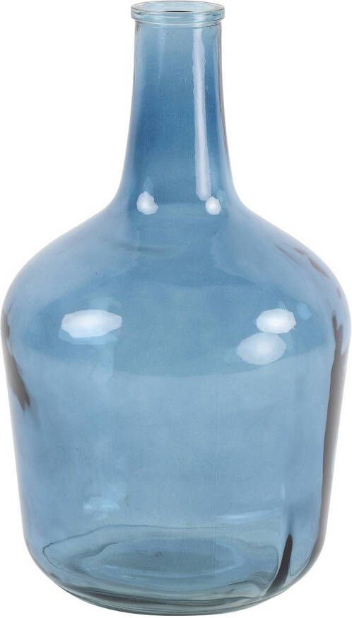 Countryfield vaas transparant zeeblauw glas XL fles D25 x H42 cm Vazen