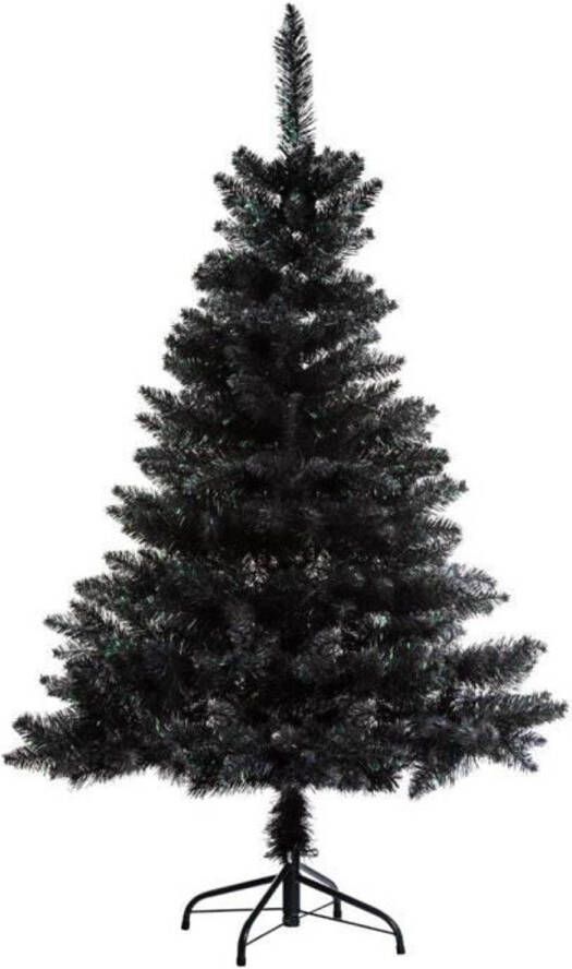 Merkloos Kunst kerstboom kunstboom zwart kunststof met voet H150 cm Kunstkerstboom