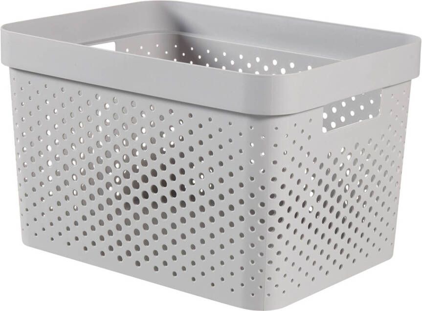 Curver Infinity Dots Opbergbox 17L Lichtgrijs 100% Recycled