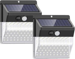 DealDonkey FEDEC Solar Buitenlamp met bewegingssensor 2 stuks Zwart