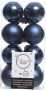 Decoris 16x Kunststof kerstballen glanzend mat donkerblauw 4 cm kerstboom versiering decoratie Kerstbal - Thumbnail 1