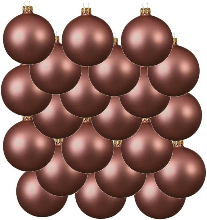 Decoris 18x Glazen kerstballen mat oud roze 6 cm kerstboom versiering decoratie Kerstbal