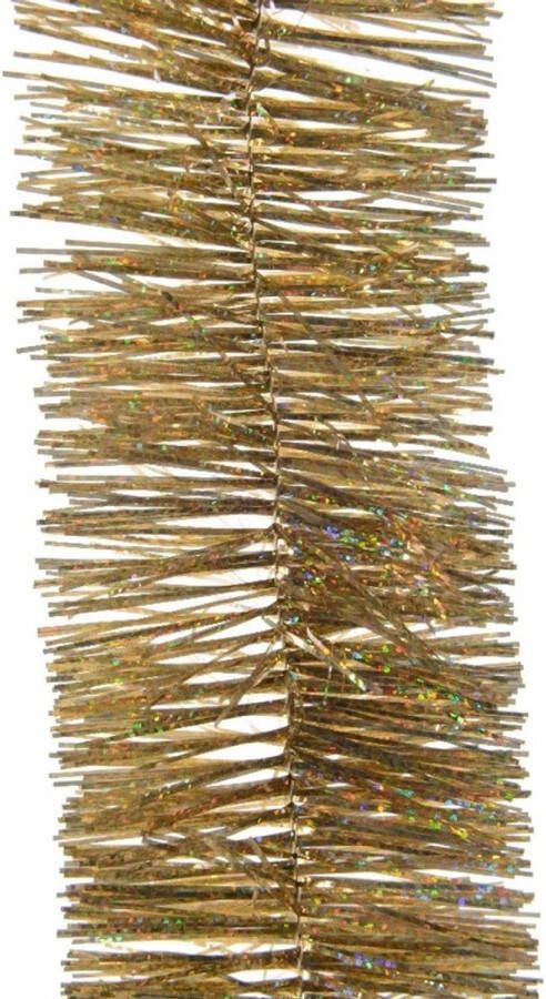 Decoris 5x Kerst lametta guirlandes goud glitters glinsterend 7 5 x 270 cm kerstboom versiering decoratie Kerstslingers