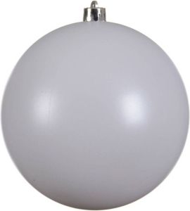 Decoris 1x Grote winter witte kerstballen van 14 cm mat van kunststof Kerstbal