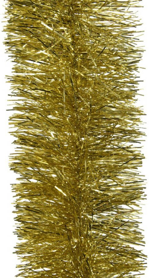Decoris 1x Kerst lametta guirlandes goud 10 cm breed x 270 cm kerstboom versiering decoratie Kerstslingers