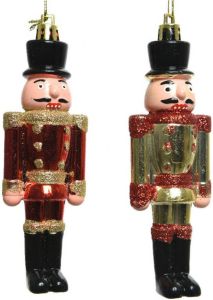 Decoris 1x Kerstboomversiering notenkraker pop soldaat ornamenten 9 cm Kersthangers