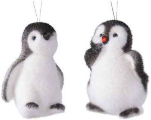 Decoris 1x Kersthangers figuurtjes pinguins 9 cm Pinguin vogel thema kerstboomhangers
