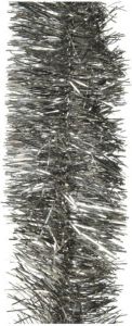 Decoris 1x stuks kerstboom slingers lametta guirlandes antraciet (warm grey) 270 x 7 cm Kerstslingers