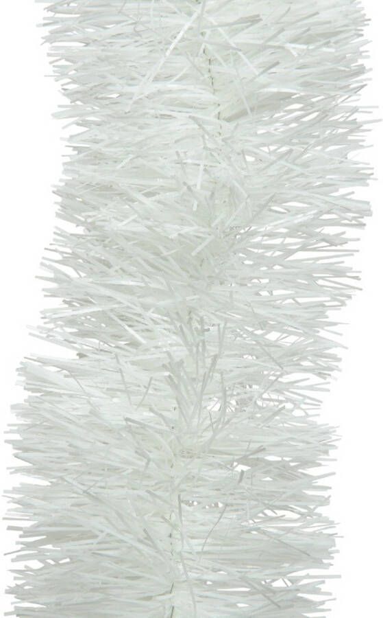 Decoris 1x Winter witte kerstslingers 10 cm breed x 270 cm kerstversiering Kerstslingers