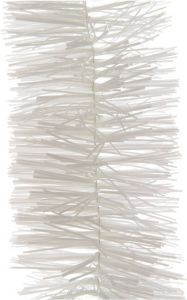 Decoris 1x Kerst lametta guirlandes winter wit 270 cm kerstboom versiering decoratie Kerstslingers