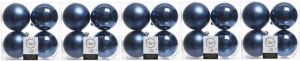 Decoris 20x Donkerblauwe Kerstballen 10 Cm Kunststof Mat glans Kerstbal