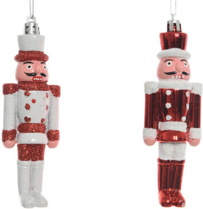 Decoris 2x Kersthangers notenkrakers poppetjes soldaten 12 5 cm Kersthangers