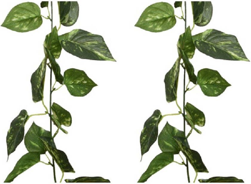 Decoris 2x stuks groene klimop kunstplant slinger 180 cm Kunstplanten nepplanten Hangplanten Kunstplanten