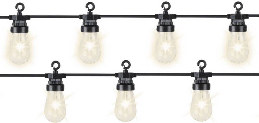 Decoris 2x stuks tuinverlichting lichtsnoeren met 20 lampjes bollampjes 950 cm Lichtsnoer voor buiten